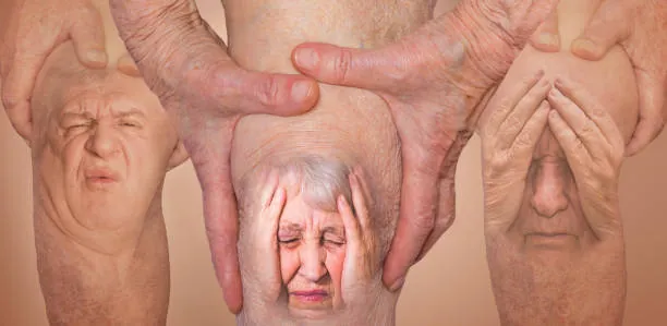 Woman in her 50s holding her knee in the morning, showing signs of joint stiffness